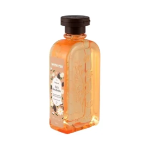 طری نارنجی رنگ شامپو بدن ویت یو حاوی عصاره شی باتر با رایحه گرم مناسب پوست خشک تا نرمال